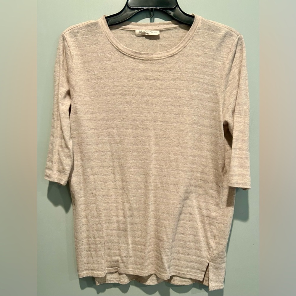 76 & Sunny Cooper City 3/4 Sleeve Top Beige Size Medium